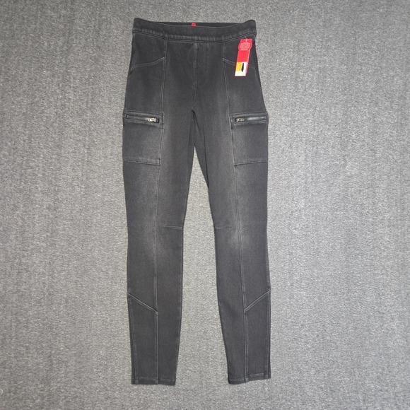 SPANX Pants - SPANX‎ Cargo Jeggings Pants Zip Pockets Gray Wash Sz Small Utility Stretch